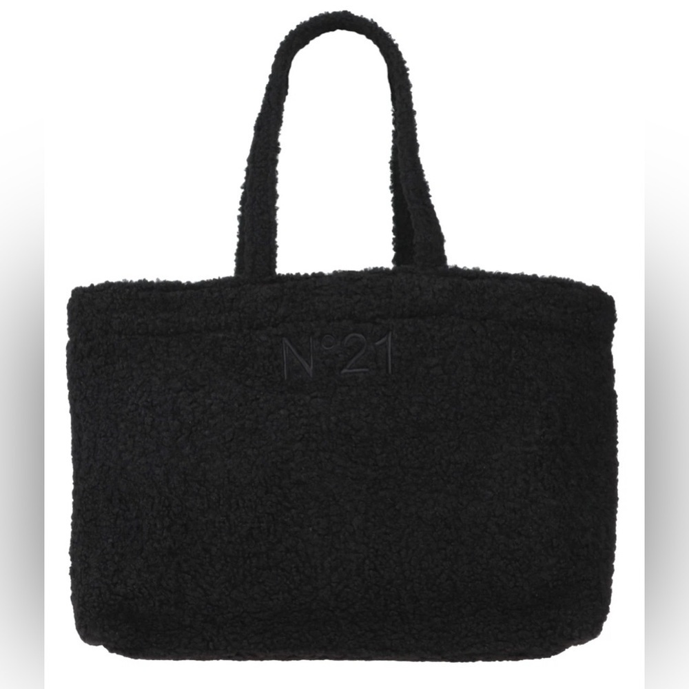 N 21 Sherpa Tote Bag Large Embroidered Logo Double Handles NWT
